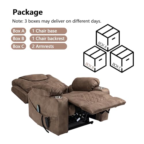 Power Lift Chair Recliner with Massage and Heat for Adults, Dual Motor H2507
