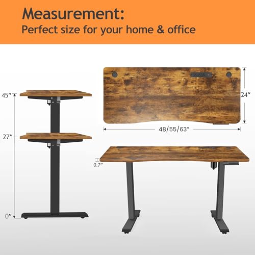 Electric Standing Desk with Charging Station, Oak W842676