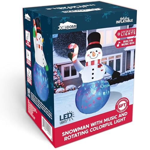 Joiedomi 6 FT Tall Christmas Inflatables Snowman with Built-in LEDs U780