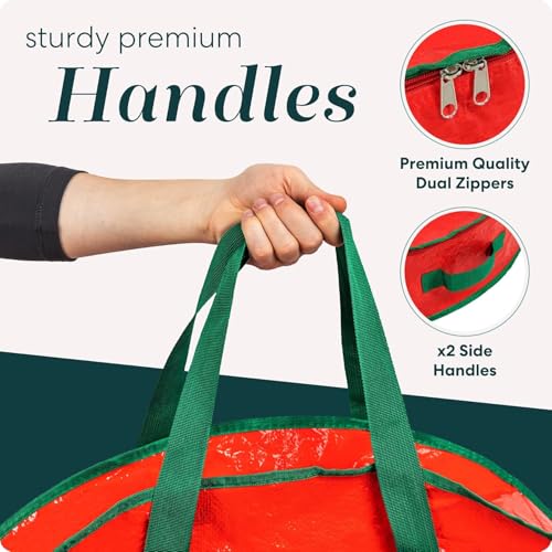 Handy Laundry Christmas Wreath Storage Bag - Durable Tarp with Zipper, 30" N271071
