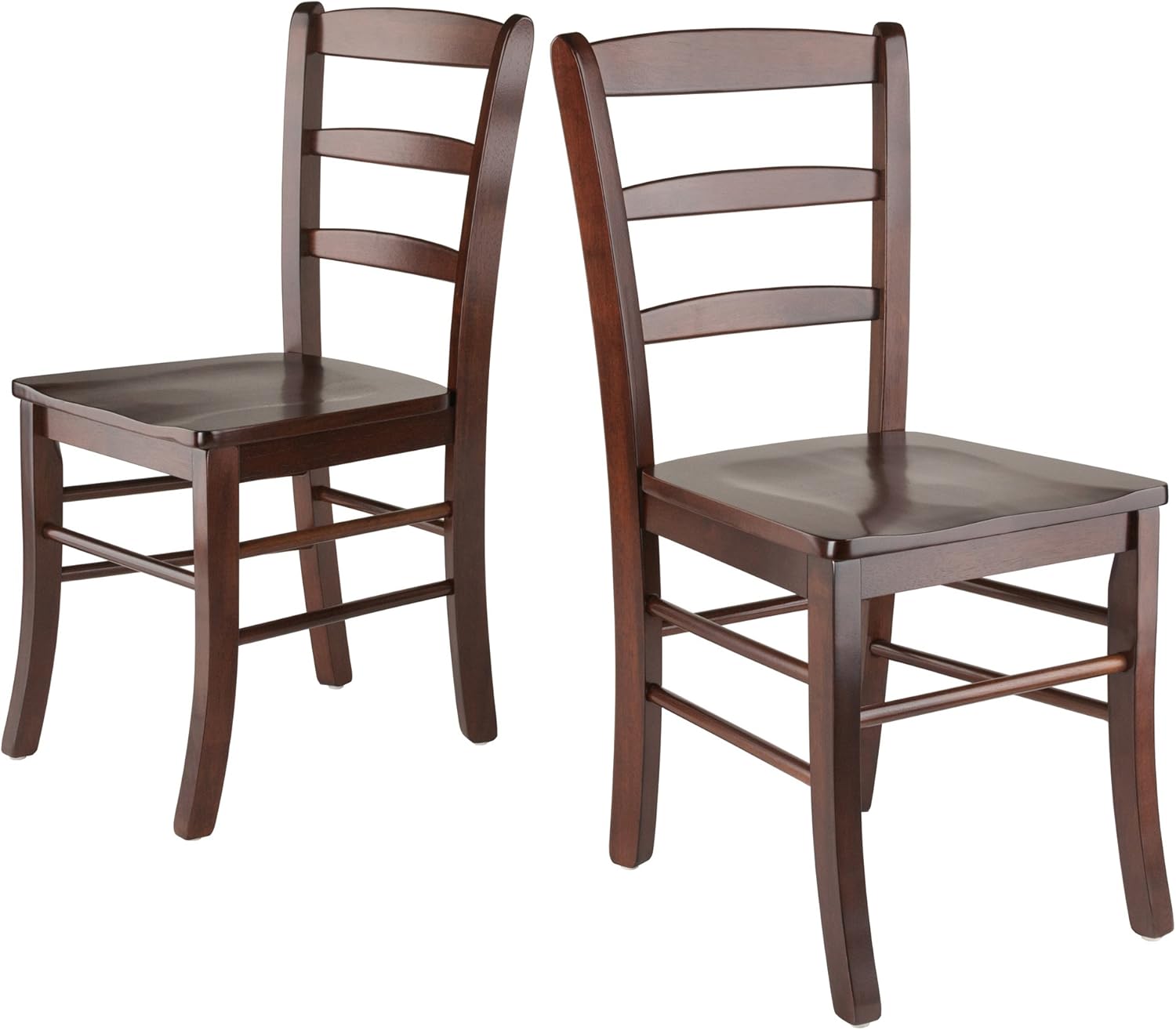 Winsome Inglewood 5-Piece Dining Table Set with 4 Ladderback Chairs, Walnut Q9921