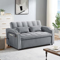 3-in-1 Velvet Pull Out Couch in 3 Lengths,with Adjustable Backrest, Storage Pockets & Pillows Convertible Sleeper Sofa Bed