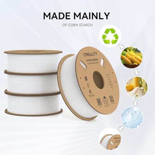 Creality Hyper PLA Filament 1.75mm High Speed 3D Printer Filament, 4 Pack 1kg Spool, Black & White K3786