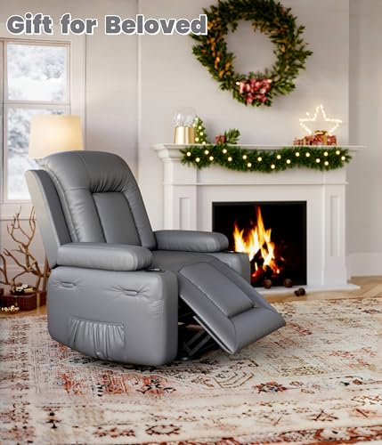 GarveeHome Power Lift Recliner Chair with Heat and Massage, Faux PU, for Elderly I162
