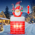 8 FT Christmas Inflatable Santa Claus with Gift Bag and LED Lights for Yard Outdoor Decor M3530