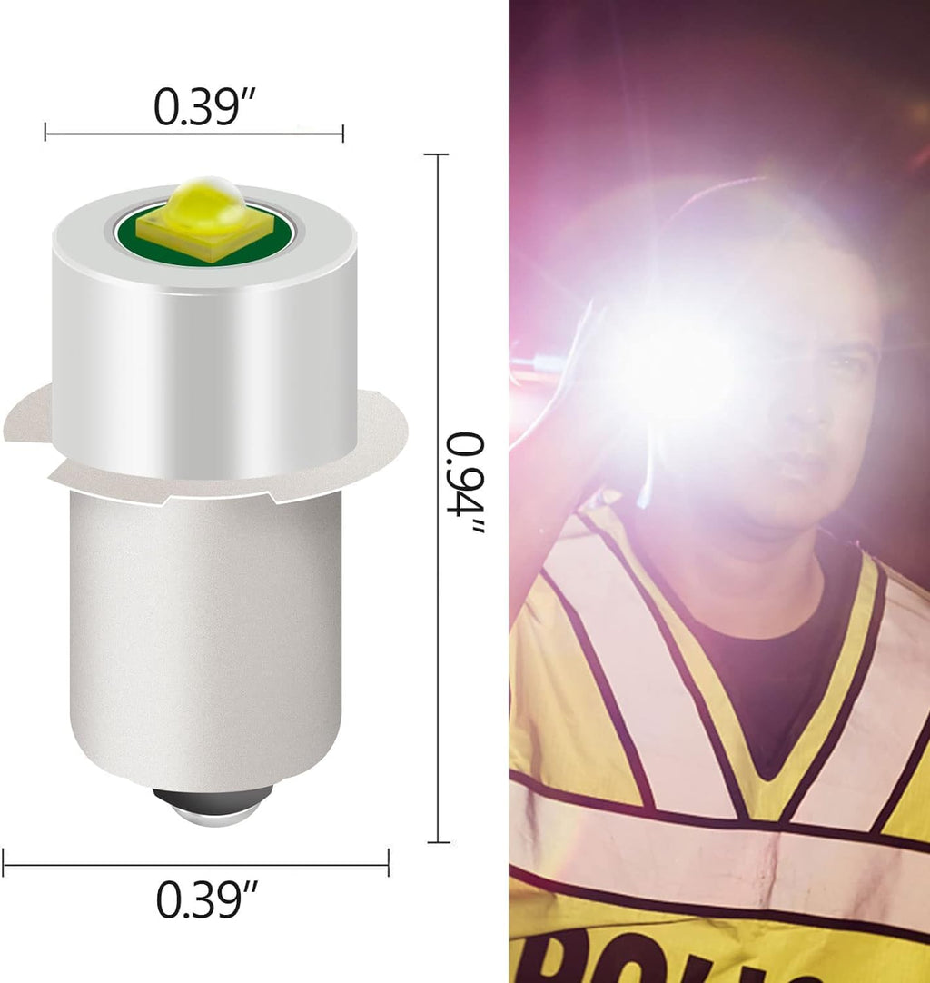 3 Pack P13.5S PR2 LED Bulb Conversion Kit 3W White for 2-4C&D Cell Flashlights O777