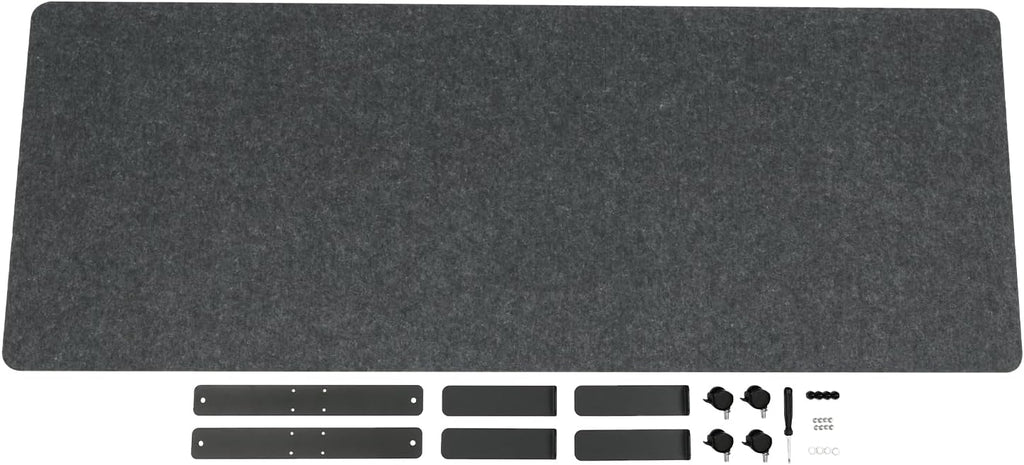 Freestanding 24" x 66" Acoustic Room Divider Partition, Dark Gray M9397