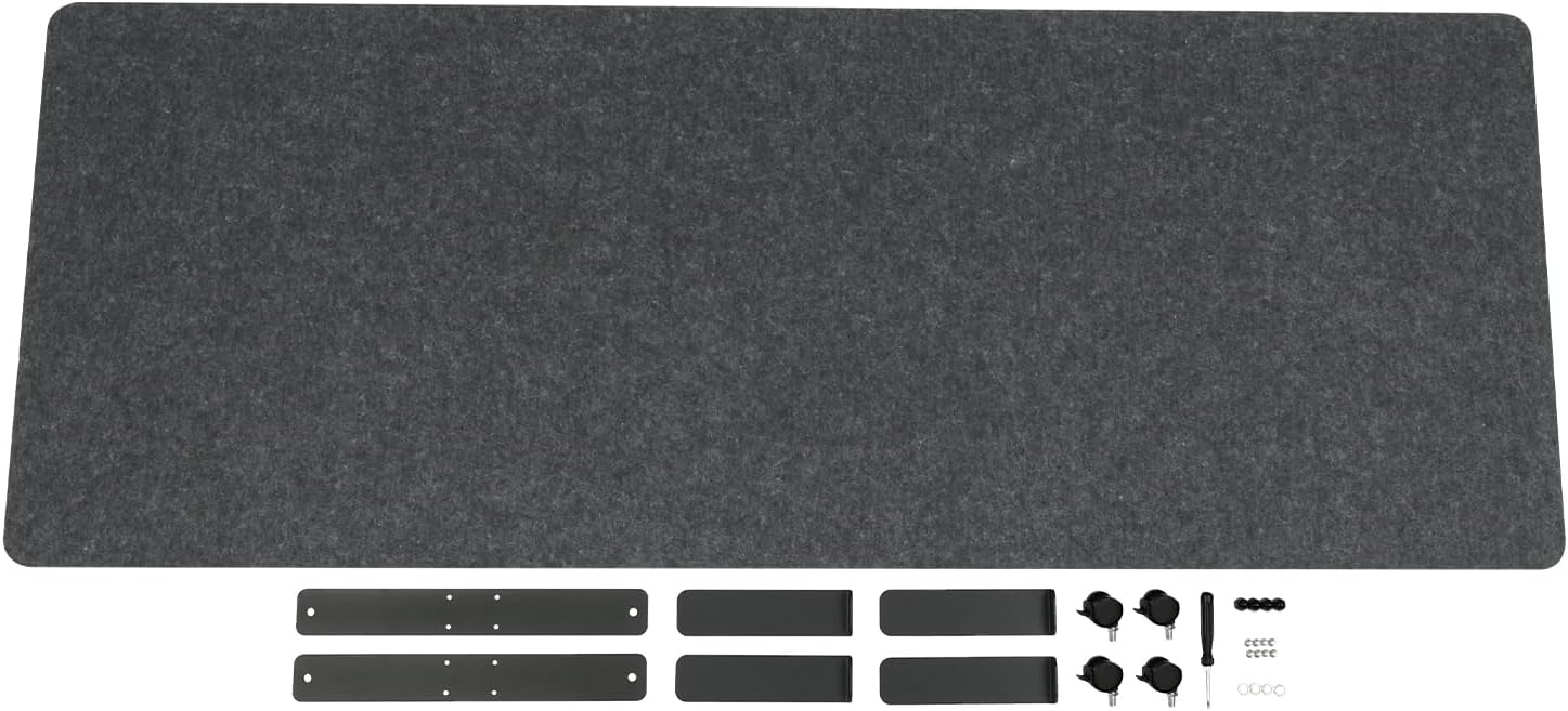 Freestanding 24" x 66" Acoustic Room Divider Partition, Dark Gray M9397