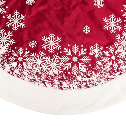 GMOEGEFT Christmas Tree Skirt 48 Inches Red Velvet K716366