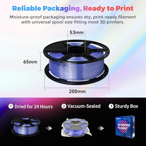 FLASHFORGE Silk PLA Filament 1.75mm, 1kg Spool V8381