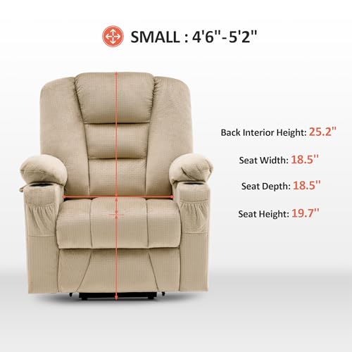 MCombo Small Power Lift Recliner Chair with Massage and Heat, Brown N356790