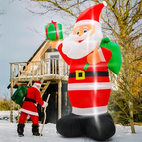 Giant Inflatable Santa Claus with LED Lights Outdoor Christmas Decorations W1618