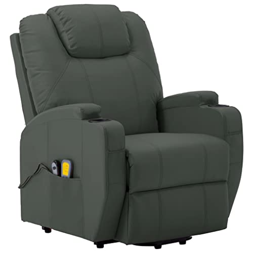 vidaXL Electric Power Lift Massage Chair with Vibration, Black Faux Leather N279187