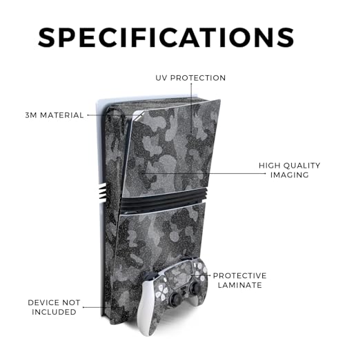 MightySkins Carbon Fiber Gaming Skin for PS5 Digital Edition Disc Drive - Black Camo S1804