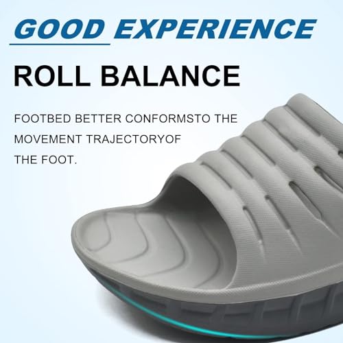 KuaiLu Men's Recovery Sandals Orthotic Cushion Open Toe Sport Slides D332788