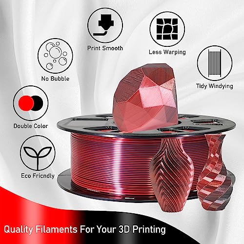 MIKA3D Bicolor Silk PLA 3D Printer Filament Bundle, 1.75mm, 6 Spools V5573