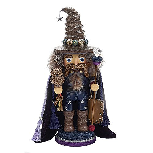 Kurt Adler 15" Hollywood Wizard Nutcracker with Owl I67099