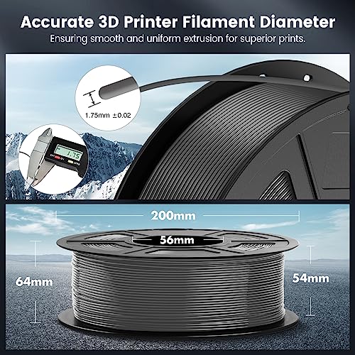 SUNLU 4kg PLA 3D Printer Filament Bundle, 1.75mm, 4 Black Spools V387
