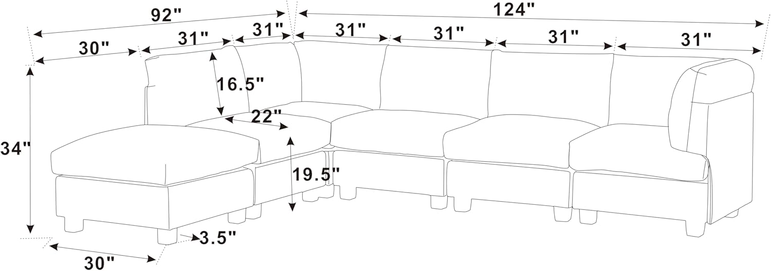 Modular Sectional Dark Gray V83616