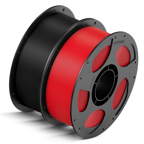 ANYCUBIC High Speed 3D Printer Filament 1.75mm Bundle, Rapid PLA, 2KG Blue + Bright Red B284